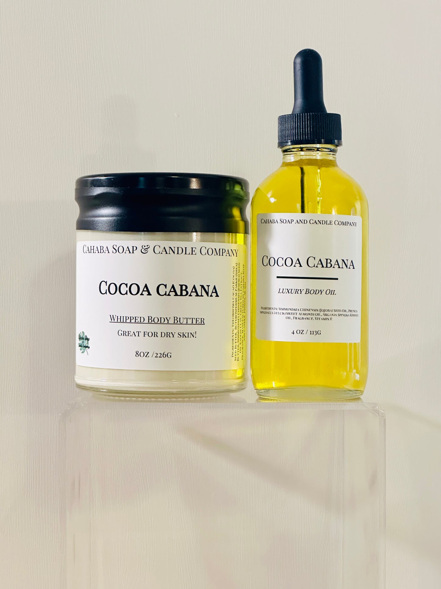 Cocoa Cabana Body Butter + Oil Combo - Cahaba Soap and Candle Company